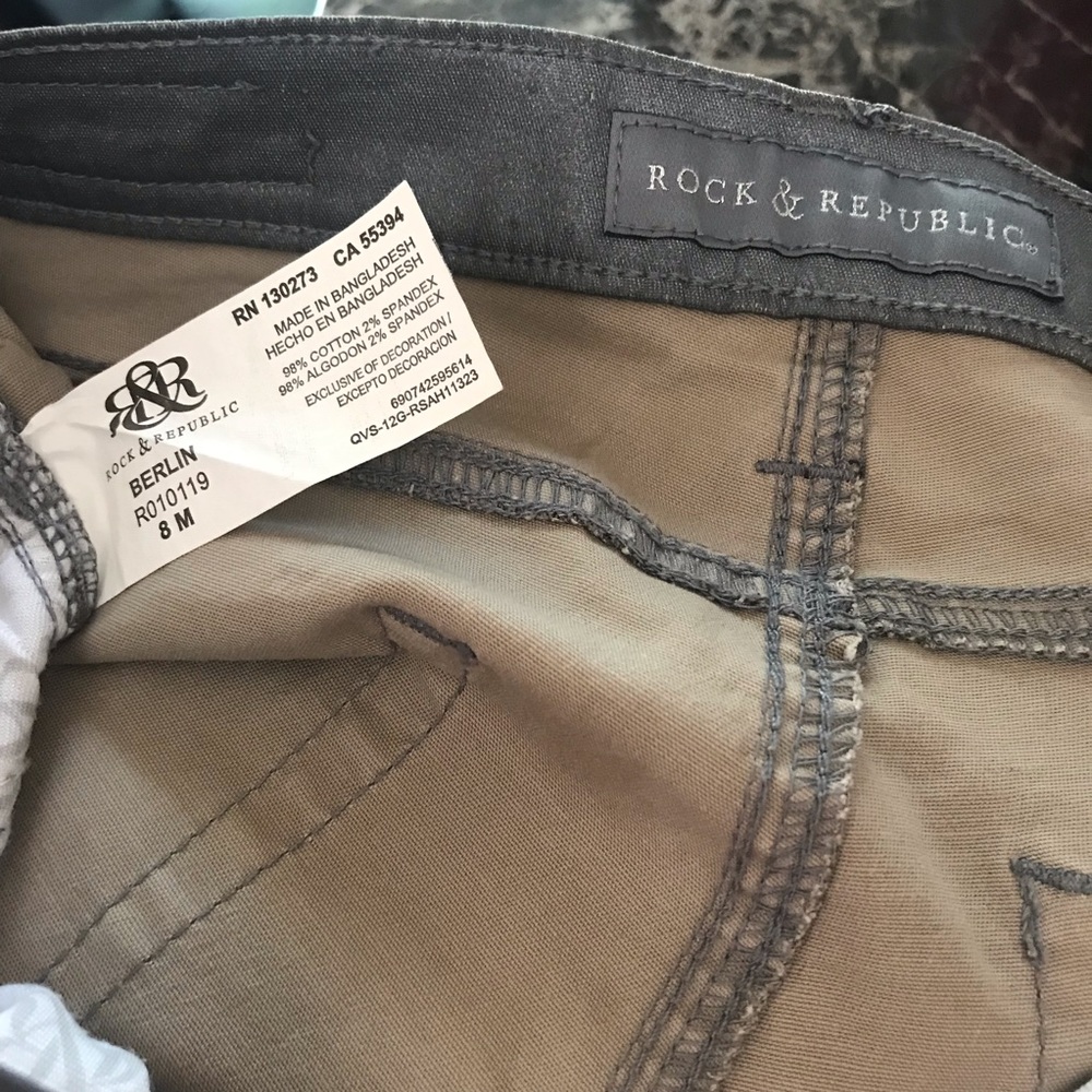 Rock & Republic Berlin Gray Skinny Jeans Size 8. Like new, worn once - Picture 7 of 8